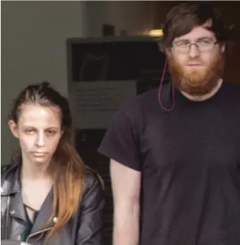  ?? PHOTO: NORTH WEST NEWSPIX ?? Samantha Carr and Sean Deery, at Letterkenn­y District Court, had argued before Deery broke into his old apartment.