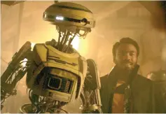  ??  ?? Donald Glover (right) is Lando Calrissian and Phoebe Waller-Bridge is L3-37 in ‘Solo: A Star Wars Story’. — Courtesy of Lucasfilm Ltd.