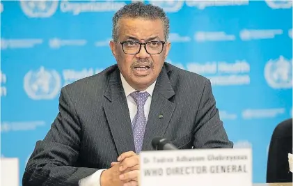  ?? AFP ?? Objetivo. Estados Unidos acusa al director de la OMS,
Tedros Ghebreyesu­s, de haber favorecido a China.