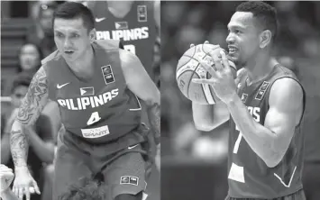  ?? FIBA.COM ?? Gilas Pilipinas point guards Jimmy Alapag and Jayson Castro.