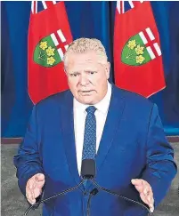  ?? NATHAN DENETTE THE CANADIAN PRESS ?? “No one, no one can influence Doug Ford, no matter what the amount is,” Premier Doug Ford told a Ryerson Democracy Forum Martin Regg Cohn hosted recently, when asked about dirty money in Ontario politics.