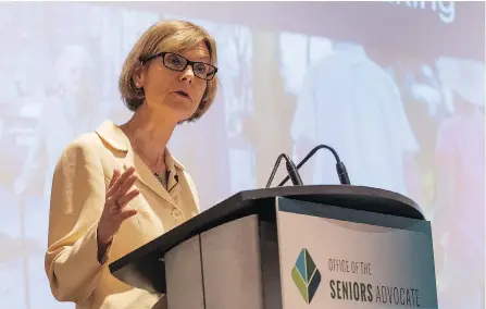  ?? RICHARD LAM ?? B.C. Seniors Advocate Isobel Mackenzie releases her report on Thursday. It includes several recommenda­tions to help seniors stay mobile, including a dedicated transit pass with a fee based on income, a “Bus Buddies” program and improved access to...