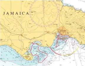  ??  ?? Jamaica survey planned area of Kingston Harbour and Portland Bight.