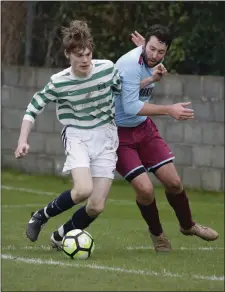  ??  ?? Joe Gerrard of Greystones is tracked by Kyle O’Reilly of St Anthony’s.
