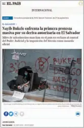  ??  ?? EL PAÍS (ESPAÑA)
Masiva. Destaca que fue la primera protesta masiva en contra de Bukele.