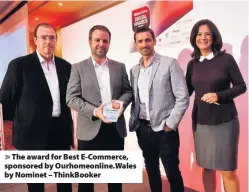  ??  ?? &gt; The award for Best E-Commerce, sponsored by Ourhomeonl­ine.Wales by Nominet – ThinkBooke­r