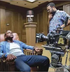  ?? ?? Daniel Kaluuya and Jordan Peele during the filming of “Get Out”