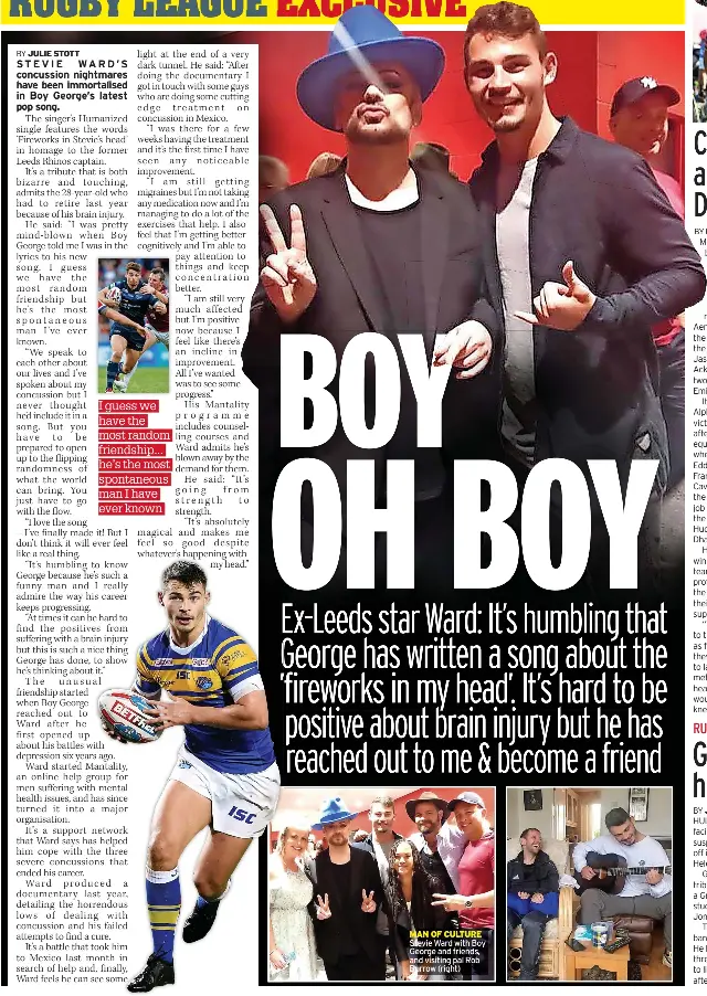 Boy George S Song About Stevie Ward S Brain Injury Pressreader
