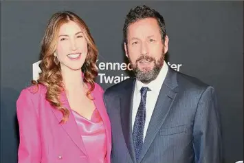  ?? Paul Morigi / Getty Images ?? Jackie Sandler and Adam Sandler attend the 24th Annual Mark Twain Prize for American Humor at The Kennedy Center on Sunday in Washington, where the comedian was honored.