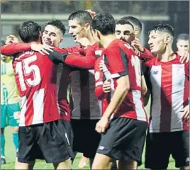  ?? FOTO: MIREYA L ?? Poder realizador
Los cachorros celebran unos de los goles frente a Unionistas