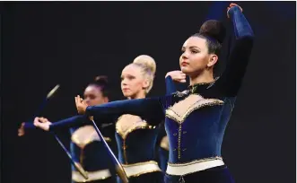  ?? Picture: PAUL CARRACHER ?? PRECISION: Rebekah Wundke, left, and Olivia Mcfarlane perform a clubs routine at Horsham Calistheni­cs College’s concert last year.