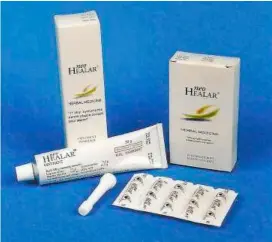  ??  ?? neo-Healar is available in the form of ointment and suppositor­ies.