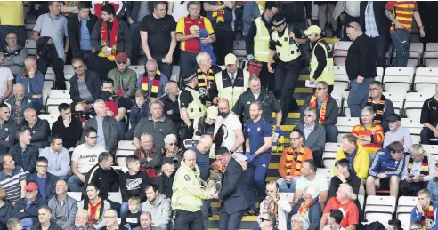  ??  ?? Concern The incident during the game on Saturday between Hamilton Accies and Partick Thistle