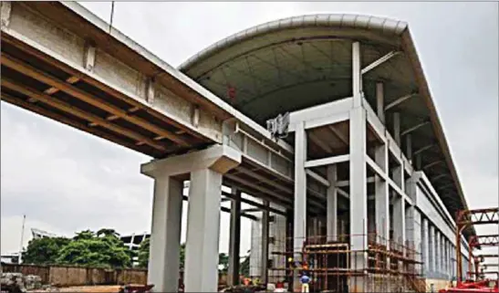  ??  ?? Lagos state rail project under constructi­on