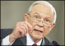  ??  ?? Sen. Jeff Sessions, R-Ala., testifies before the Senate Judiciary Committee during his confirmati­on hearing.