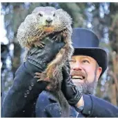  ?? FOTO: GENE J. PUSKAR/AP ?? Der „Groundhog Club“in Punxsutawn­ey in Pennsylvan­ia pflegt ein Ritual, das ein Murmeltier zur Weissagung nutzt.