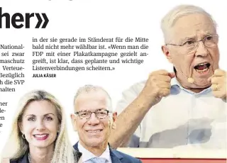  ??  ?? Die SVP als Wahlverlie­rerin: Das sagen Barbara Keller-Inhelder, Hannes Germann und Christoph Blocher.