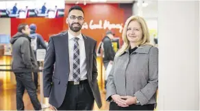  ?? BEN NELMS ?? Tamara Vrooman, right, CEO of Vancity, was paired with Simon Fraser U. student Gurjodh Mahal in the CEO x 1 Day job-shadow program. This year, more than half of the participat­ing CEOs were women