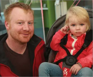  ??  ?? Nigel Deacon with his daughter, Elina enjoying the activities as part of Culture Night in Gorey Library.