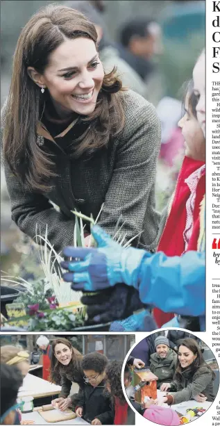  ?? PICTURES: TOLGA AKMEN/PA WIRE. ?? GREEN FINGERS: The Duchess of Cambridge visits the King Henry’s Walk Garden in Islington, London to learn about a project that brings people together through a love of horticultu­re.