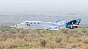  ?? REUTERS ?? Virgin Galactic’s ship returned from its voyage to the edge of space in July.