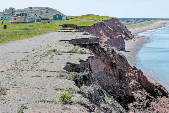  ?? BONNIE JO MOUNT THE WASHINGTON POST ?? Adele Chiasson, a widow who lives nearby an abandoned road, said visitors ‘are shocked at the changes’ that erosion has wrought on the cliffs.