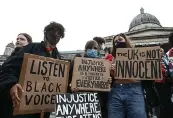  ?? Picture: GETTY ?? PROTEST: Anti-racists in Trafalgar Square