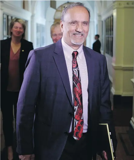 ?? — THE CANADIAN PRESS FILES ?? Labour Minister Harry Bains has removed the 2021 deadline for B.C. to reach a $15-per-hour minimum wage, leaving the Fair Wages Commission to decide when that goal will be met.