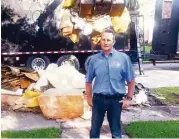  ?? Photo courtesy of Abbott Contractin­g ?? Larry Abbott of Abbott Contractin­g cleans up after a storm.