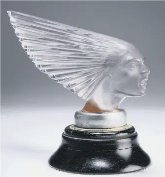  ??  ?? BONNET BONUS: Lalique car mascot and inset left, the Victorian dogcart which sold at Hartleys.