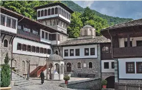  ??  ?? Twenty-two monks live a life of celibacy and prayer at the Eastern Orthodox monastery of Sveti Jovan Bigorski, in the forested Bistra Mountains north of Ohrid. “We’re isolated from the world,” one young monk tells visitors.