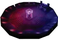  ??  ?? Un’immagine renderizza­ta dell’Arena della Milano Games Week: 800 posti a sedere e 4 maxischerm­i Led nello stile delle partite Nba