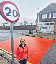  ?? ?? Sue Perry said the road markings that appeared overnight were “lurid and hideous”