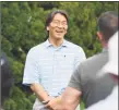  ?? Tyler Sizemore / Hearst Connecticu­t Media ?? Former Yankee Hideki Matsui meets golfers at the Champion a Champion Golf Classic at Tamarack Country Club in Greenwich on Monday.