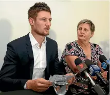  ?? PAUL KANE/GETTY IMAGES ?? Banned Australian cricketer Cameron Bancroft addresses the media with WACA CEO Christina Matthews at the WACA on Thursday evening.