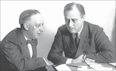  ?? Underwood Archives / Getty Images ?? FORMER NEW YORK Gov. Al Smith, left, labeled Franklin Roosevelt a socialist in 1936, but FDR had the last laugh, bitter as it was.