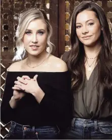  ?? MARK HUMPHREY AP ?? Madison Marlow, left, and Taylor Dye, of the duo Maddie & Tae, pose in Nashville. Nearly four years after their first album, the country singers are releasing their first EP on their new label Mercury Nashville called “One Heart to Another,” on April 26.