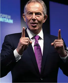  ??  ?? Another lecture: Tony Blair’s speech on Brexit last week