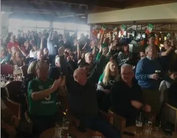  ??  ?? Some of the huge crowd packed into Wicklow Golf Club to watch the Ireland rugby team secure the Grand Slam with victory over the English last weekend.