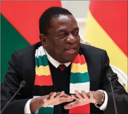  ?? ?? President Emmerson Mnangagwa