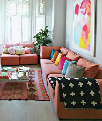  ?? littlebigb­ell.com ?? Eclectic: A bright sitting room by Geraldine Tan from The Little Big Bell,