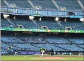  ?? JOSE CARLOS FAJARDO — BAY AREA NEWS GROUP ?? The A's Daulton Jefferies pitches against the Rays and in front of few fans at the Coliseum in Oakland on Monday.