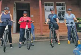  ??  ?? NHS saff at the start of their e-bike trials.