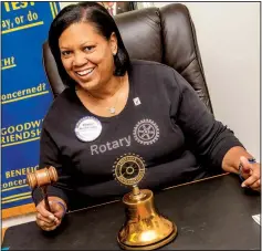  ?? (Arkansas Democrat-Gazette/Cary Jenkins) ?? “My aspiration was being a Rotarian — maintainin­g high ethical standards in one’s business, one’s profession and in ones’ personal life — and not just a member of a club,” says Michelle Oglesby, who became the first black president of the Rotary Club of Sherwood.