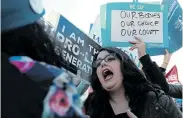  ?? Picture: TOM BRENNER/REUTERS ?? POLARISING ISSUE: Pro-life and pro-choice demonstrat­ors argue outside the US Supreme Court on Capitol Hill in Washington, US, on Wednesday