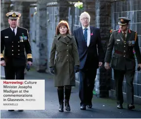  ?? PHOTO: MAXWELLS ?? Harrowing: Culture Minister Josepha Madigan at the commemorat­ions in Glasnevin.