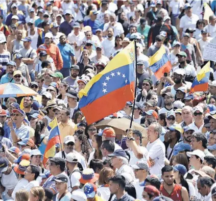  ??  ?? Manifestac­iones de la oposición en Venezuela, el 2 de febrero pasado.