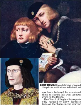  ??  ?? LOST BOYS: How artists have imagined the princes and their uncle Richard, left