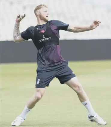  ??  ?? 0 Ben Stokes takes part in an England training session at Edgbaston in Birmingham yesterday.