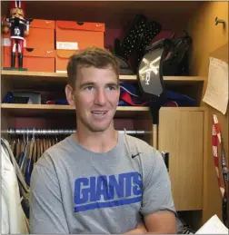  ?? TOM CANAVAN— THE ASSOCIATED PRESS ?? Quarterbac­k Eli Manning heads into his 16th season with the Giants as they take on the Dallas Cowboys on Sunday in Arlington, Texas. (Tom Canavan/The Associated Press)